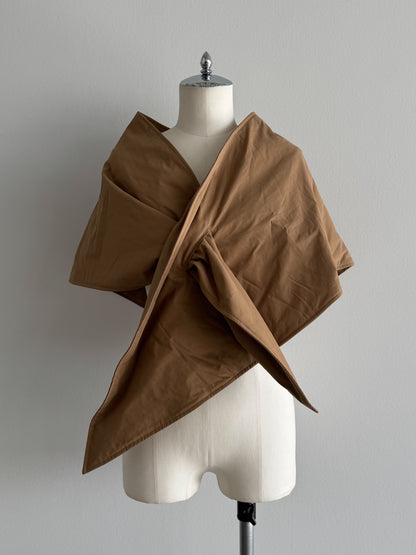 ストール付きキルティングコート