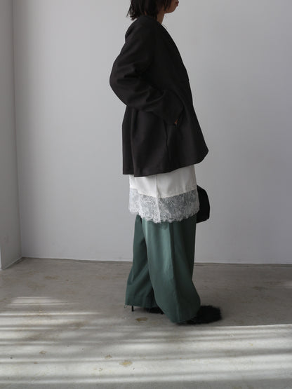 ノーカラーフレアジャケット　