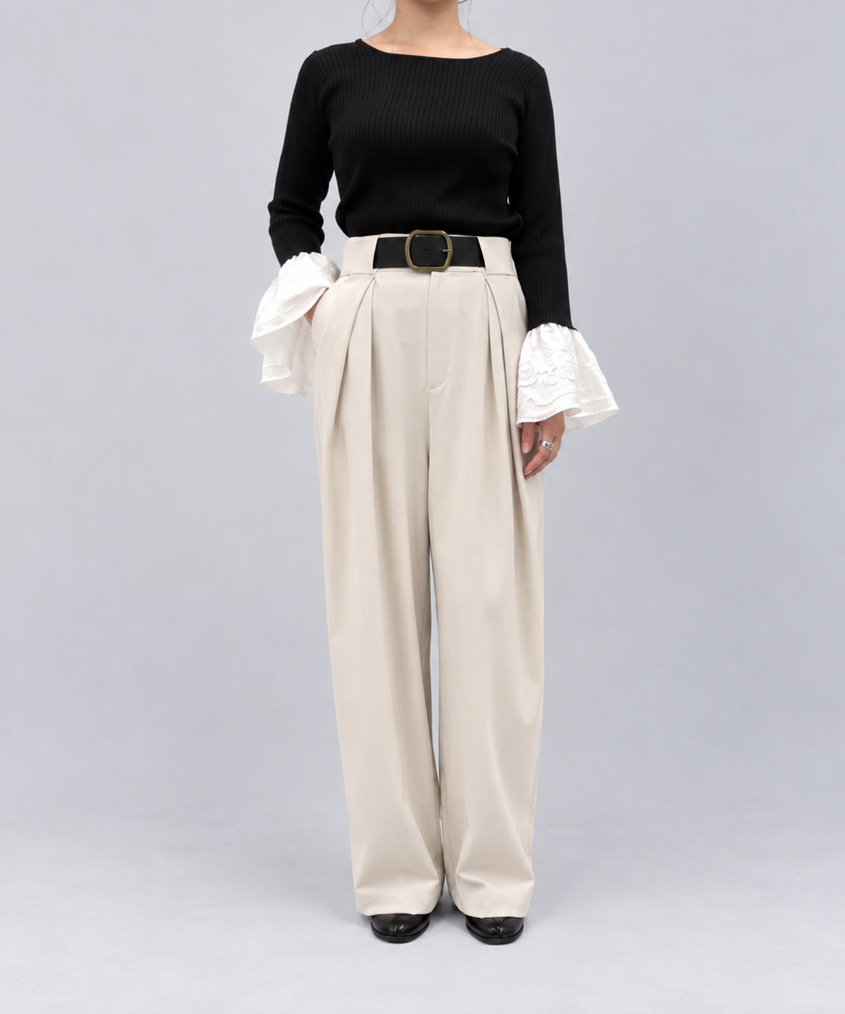 Pqran　カフスフレアニットTOPS