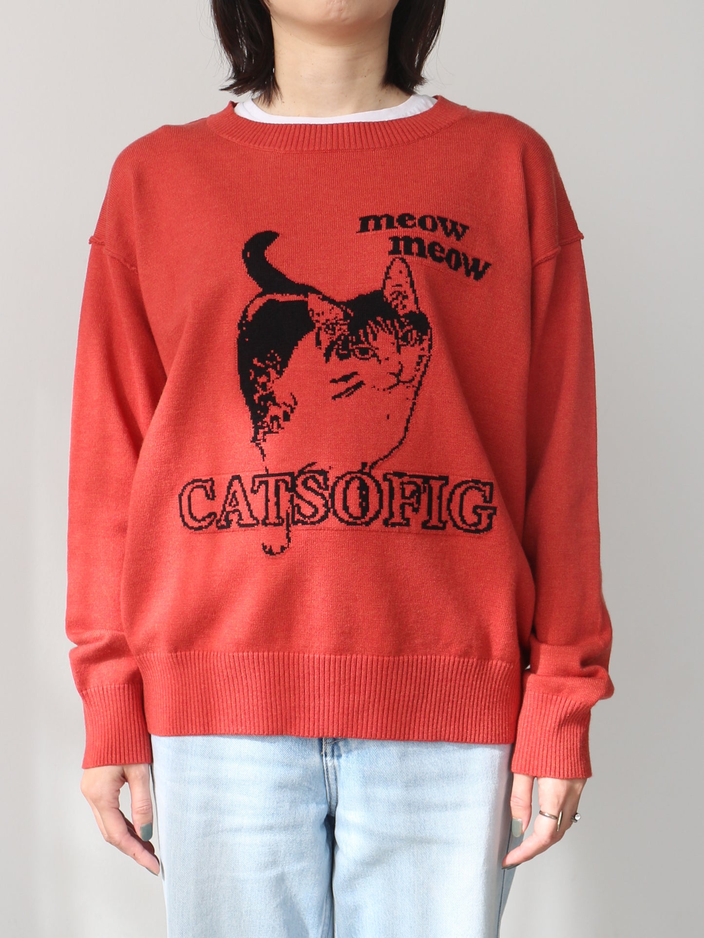 CATジャガードニット