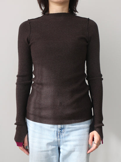 2WAY配色タートルネック