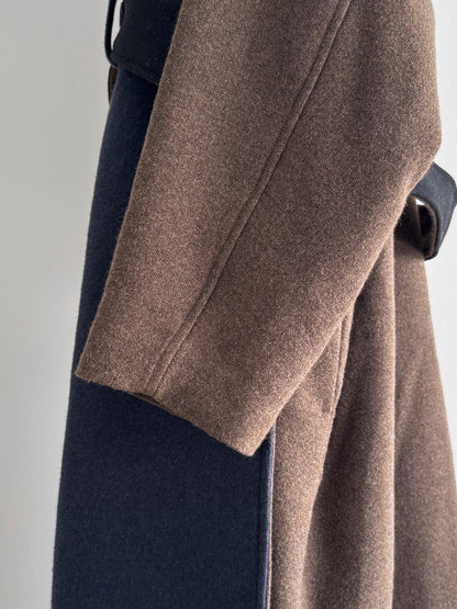 配色ロングコート