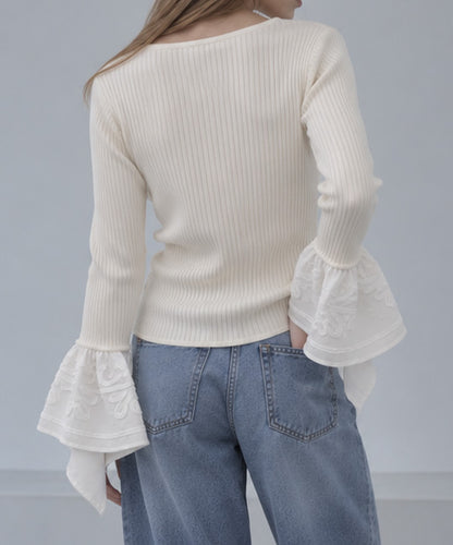 Pqran　カフスフレアニットTOPS
