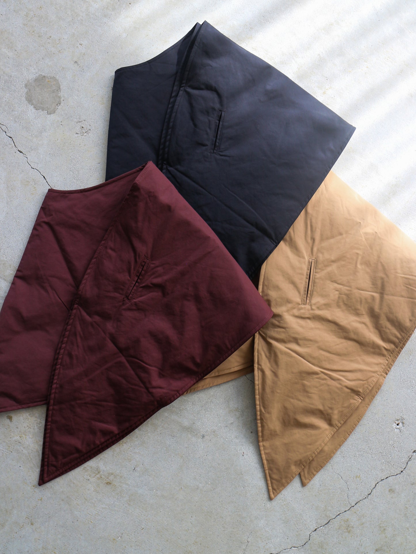 ストール付きキルティングコート