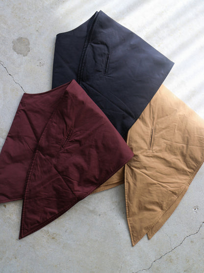 ストール付きキルティングコート