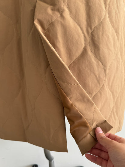 ストール付きキルティングコート