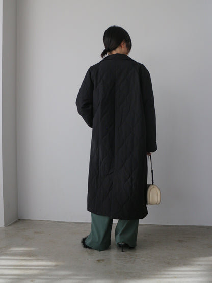 ストール付きキルティングコート