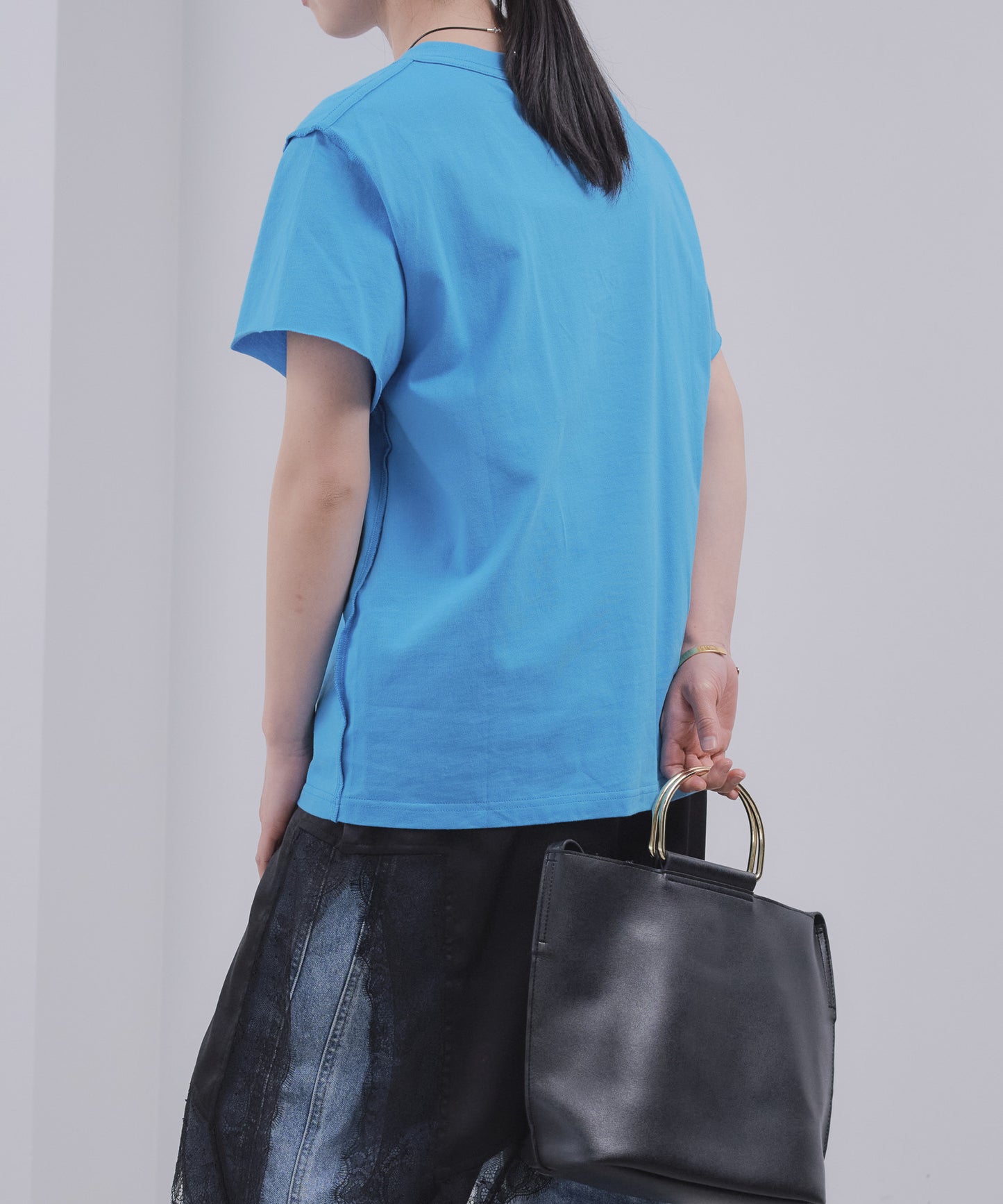 Pqran　【オリジナル図案】馬刺繍カレッジプリントTシャツ