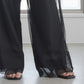 Pqran　レイヤードデニムパンツ