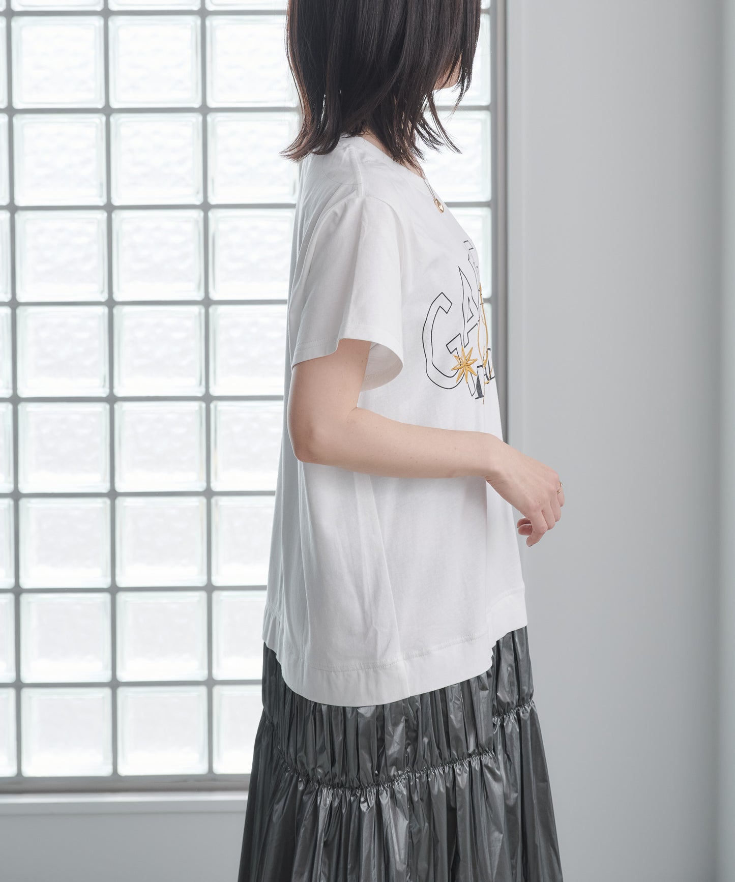 Pqran　【オリジナル図案】ホース刺繍カレッジプリントワンピース