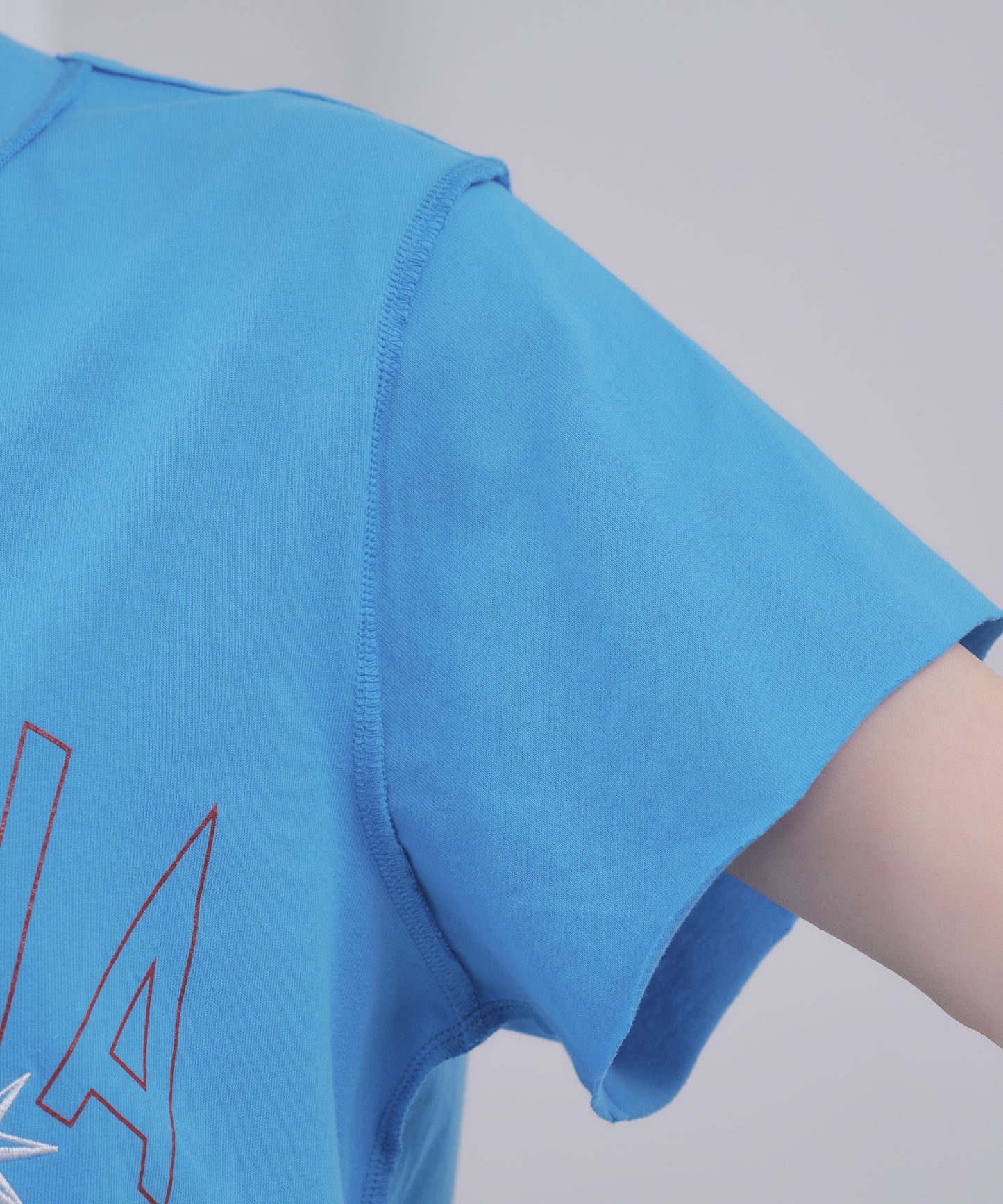 Pqran　【オリジナル図案】馬刺繍カレッジプリントTシャツ
