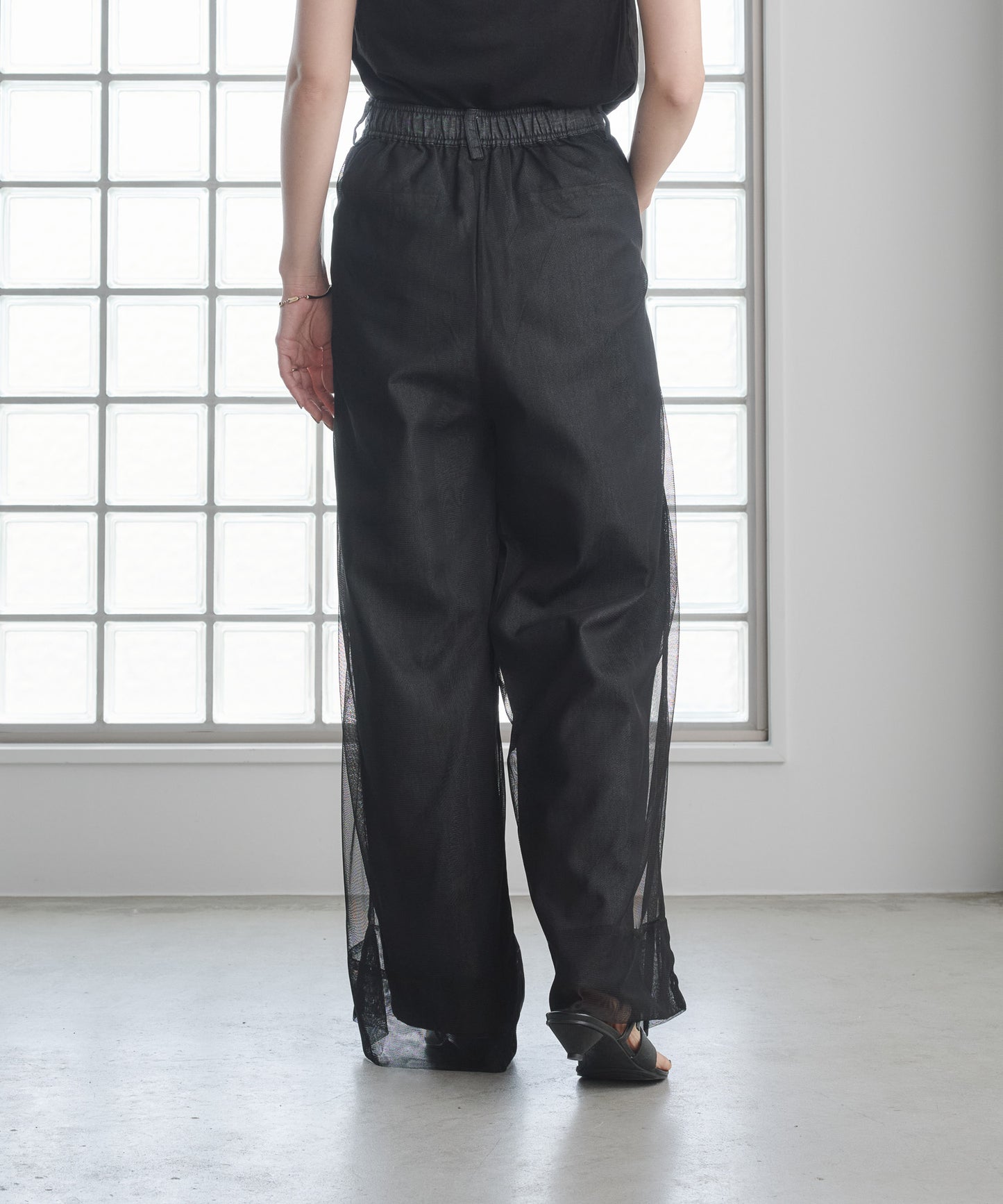Pqran　レイヤードデニムパンツ