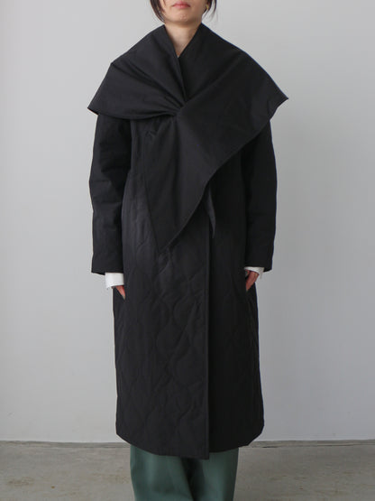 ストール付きキルティングコート