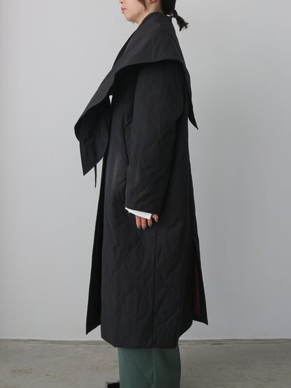 ストール付きキルティングコート