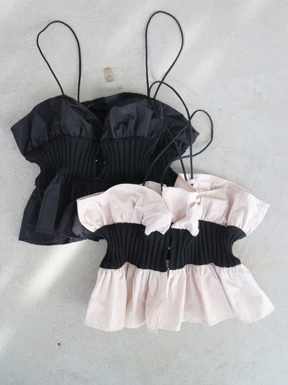 タフタ×ニットビスチェ