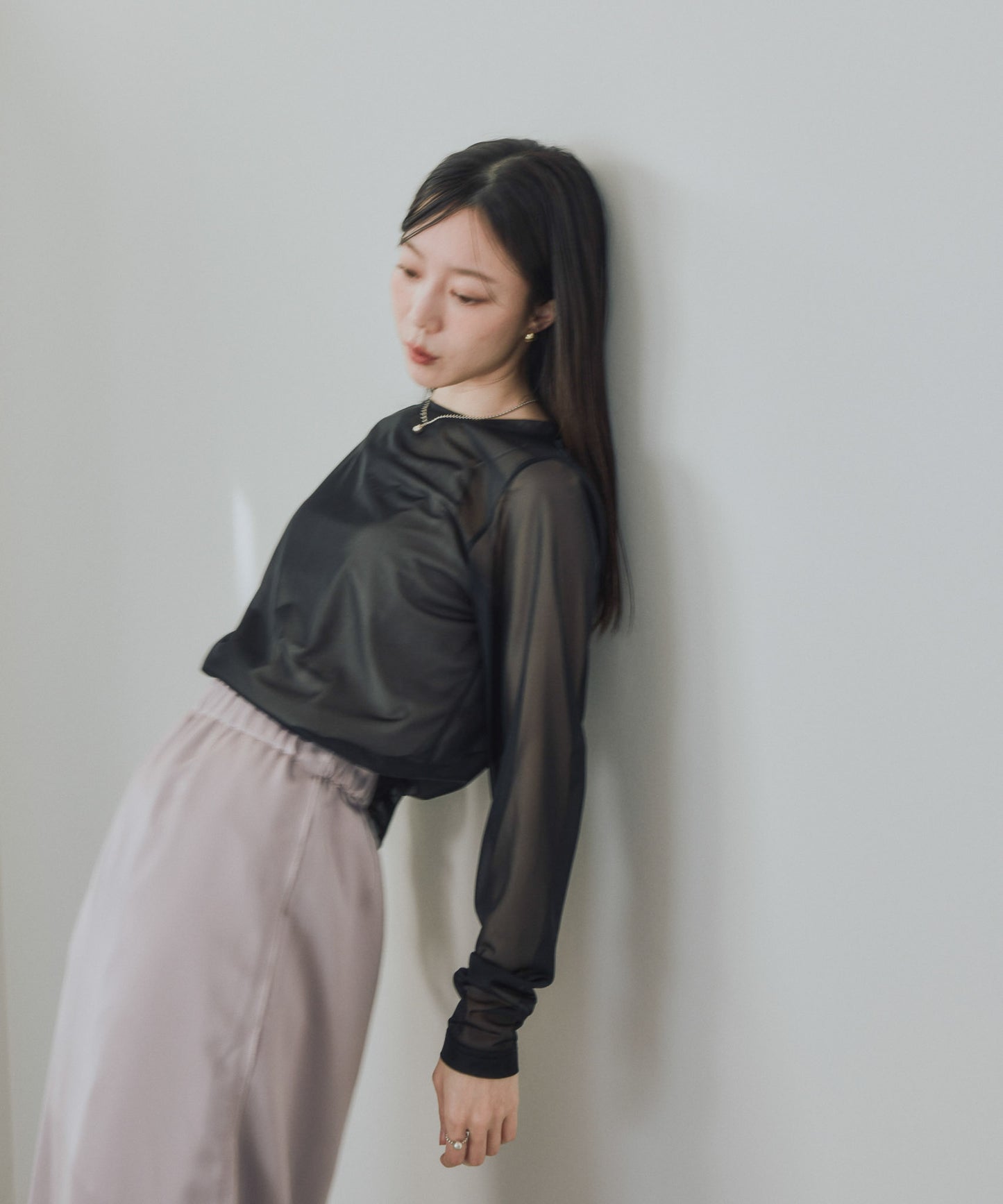 Pqran　シアーTシャツ