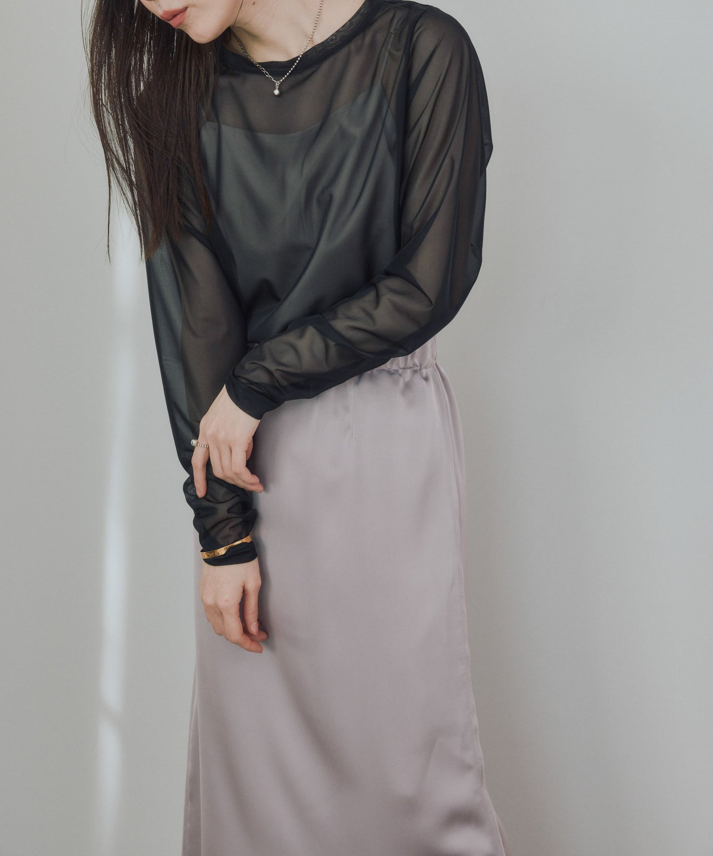 Pqran　シアーTシャツ