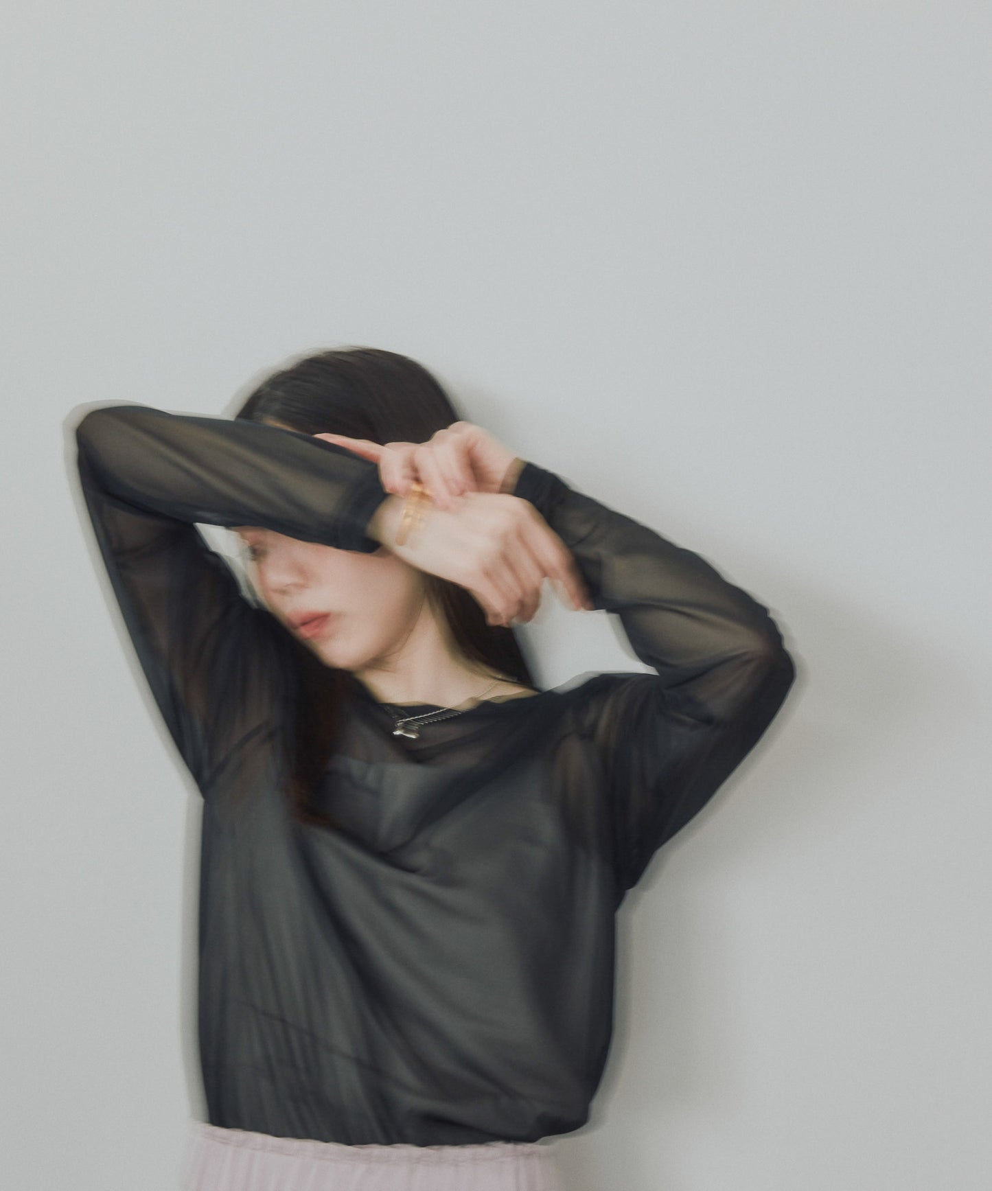 Pqran　シアーTシャツ