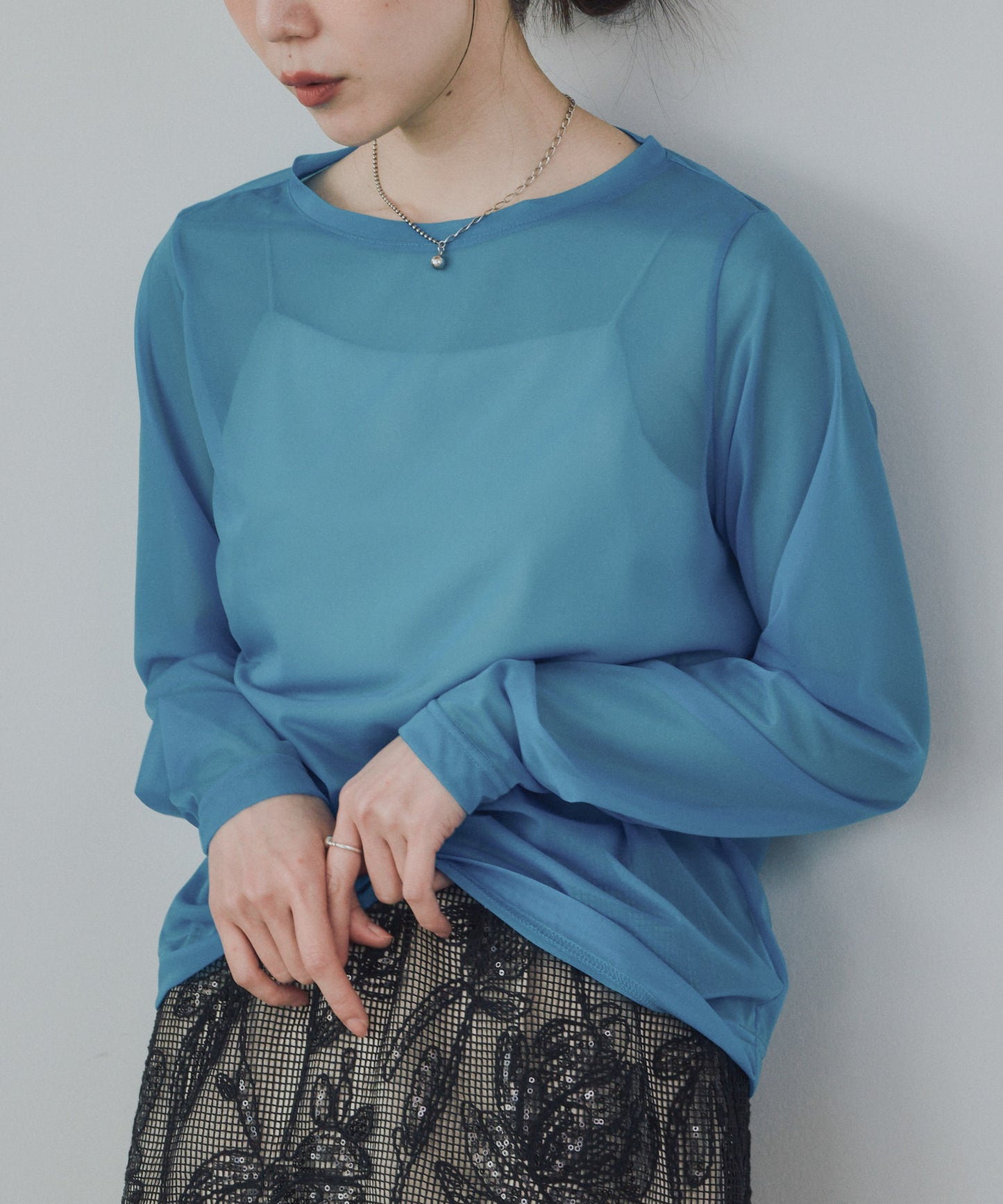 Pqran　シアーTシャツ