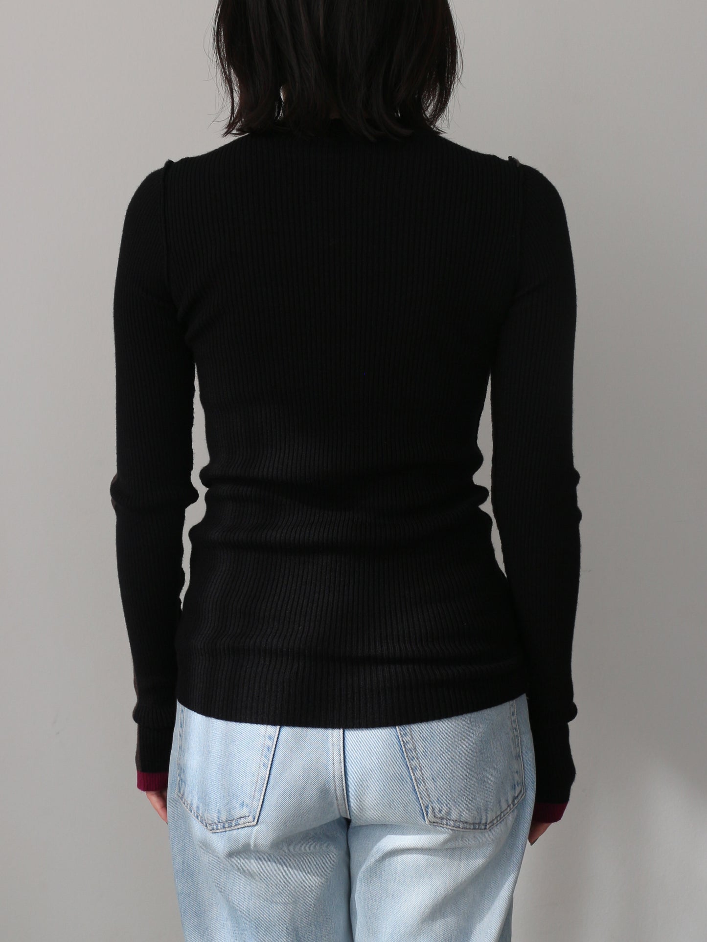 2WAY配色タートルネック