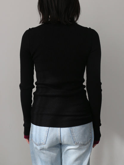 2WAY配色タートルネック