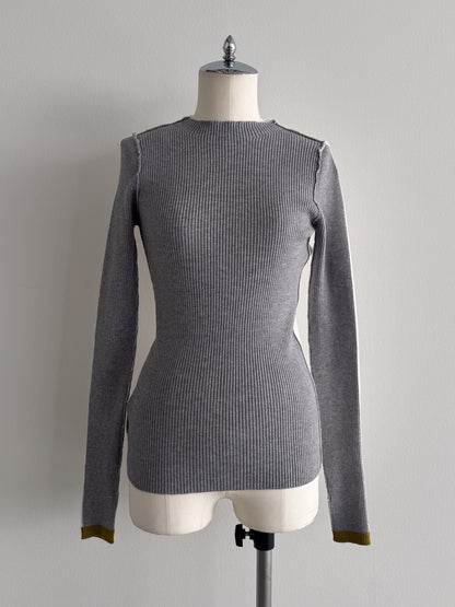 2WAY配色タートルネック