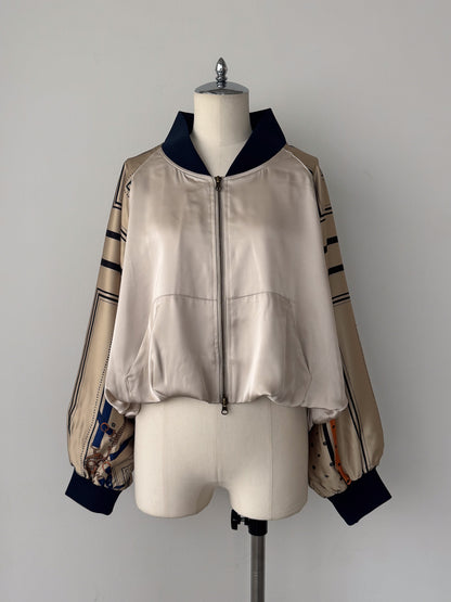 スカーフプリントブルゾン