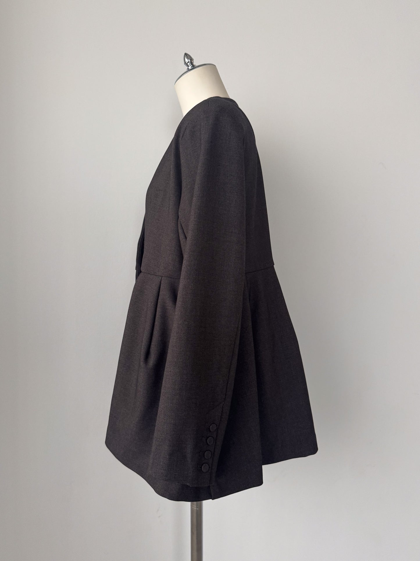 ノーカラーフレアジャケット　