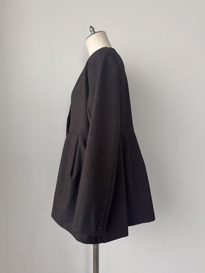 ノーカラーフレアジャケット　