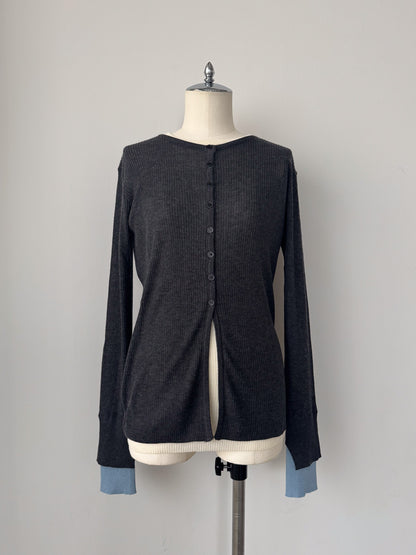 シアーリブカーディガン＆プルオーバーSET