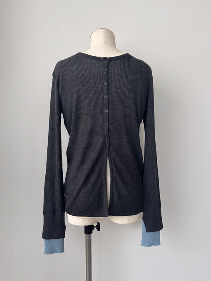 シアーリブカーディガン＆プルオーバーSET