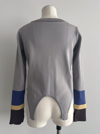 eru　配色スリーブニットトップス