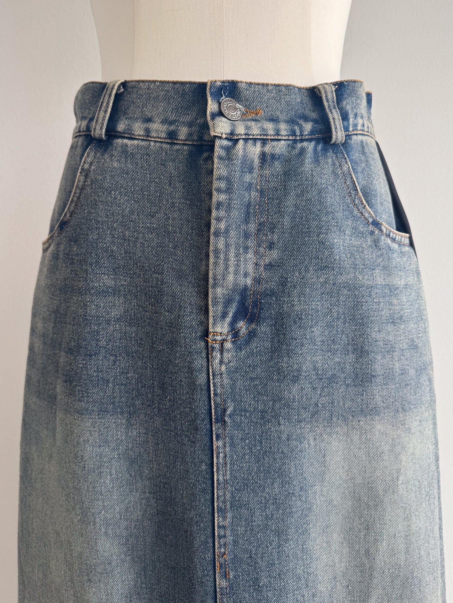 eru　カラーブロッキングデニムスカート