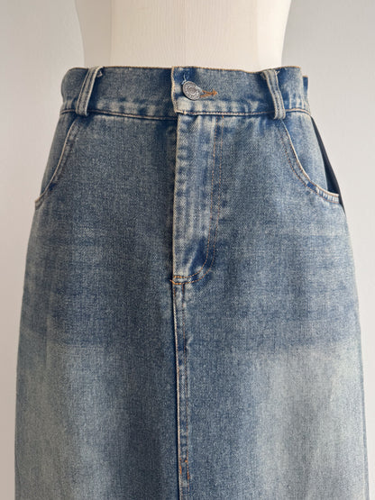 eru　カラーブロッキングデニムスカート