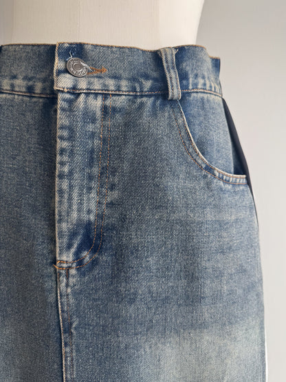 eru　カラーブロッキングデニムスカート