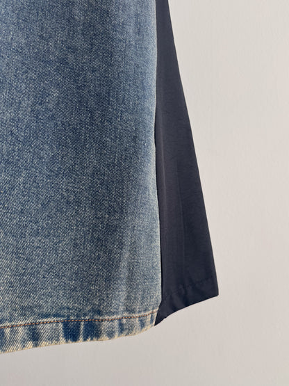 eru　カラーブロッキングデニムスカート