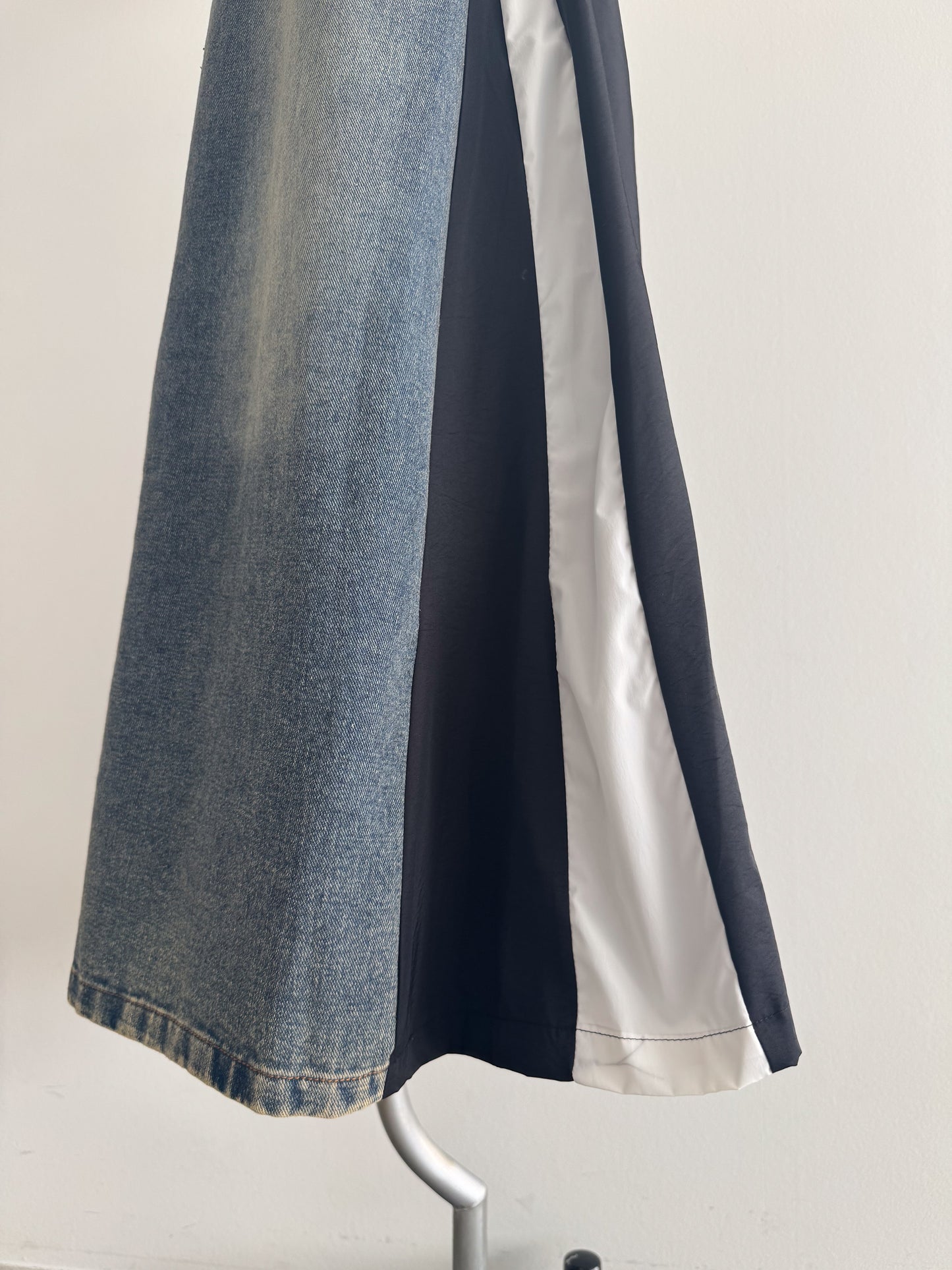 eru　カラーブロッキングデニムスカート