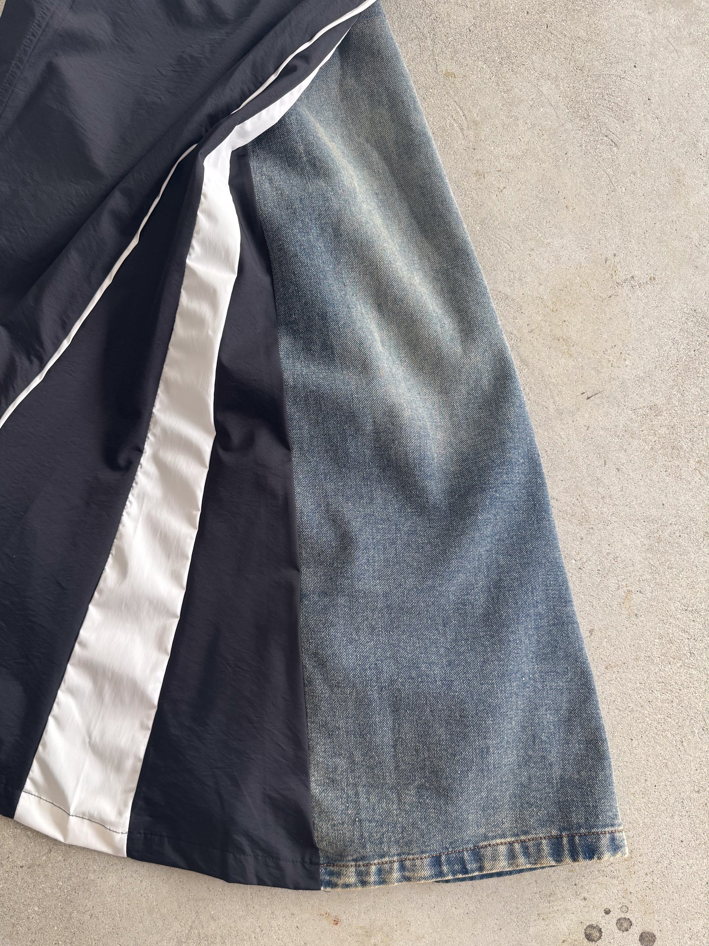 eru　カラーブロッキングデニムスカート