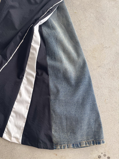 eru　カラーブロッキングデニムスカート