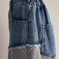 eru　ウェストデニム裏毛ドッキングスカート