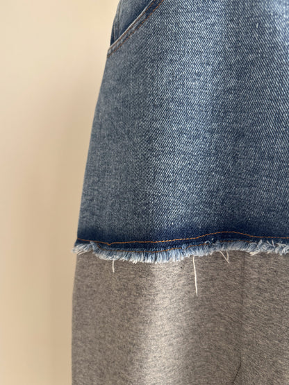 eru　ウェストデニム裏毛ドッキングスカート