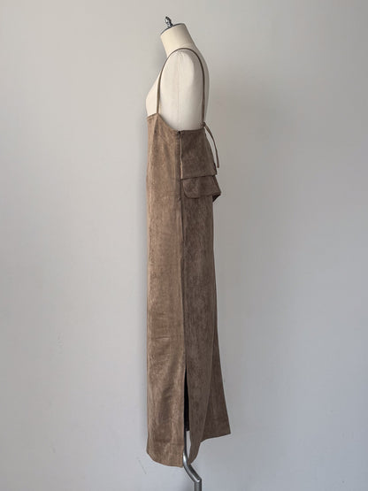 スエードキャミワンピース