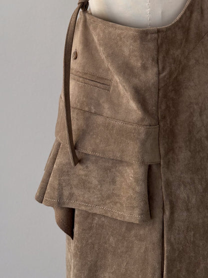 スエードキャミワンピース