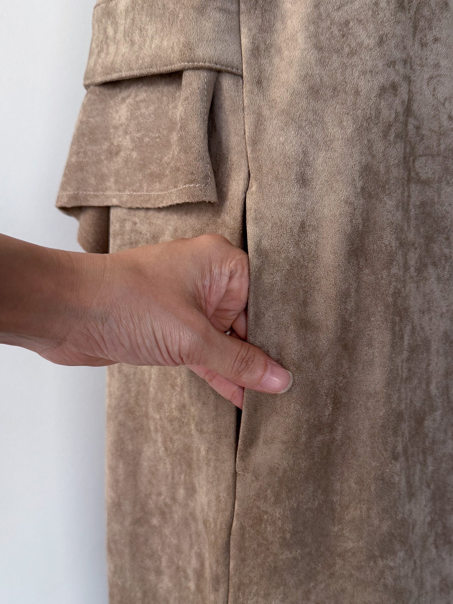 スエードキャミワンピース