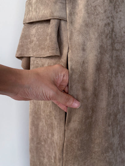 スエードキャミワンピース