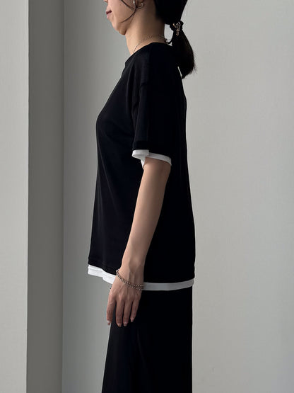 レイヤードニットTシャツ