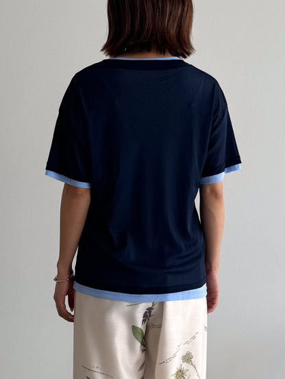 レイヤードニットTシャツ