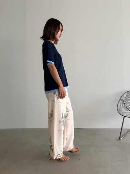 レイヤードニットTシャツ