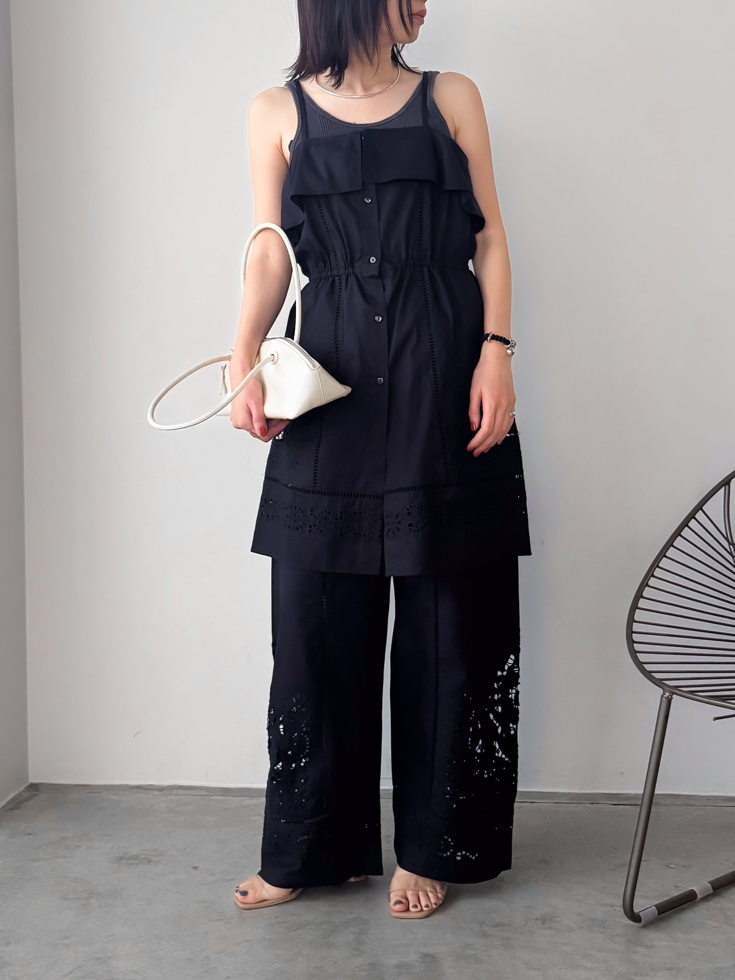 Pqran　【オリジナル図案】カットワーク刺繍ワンピース