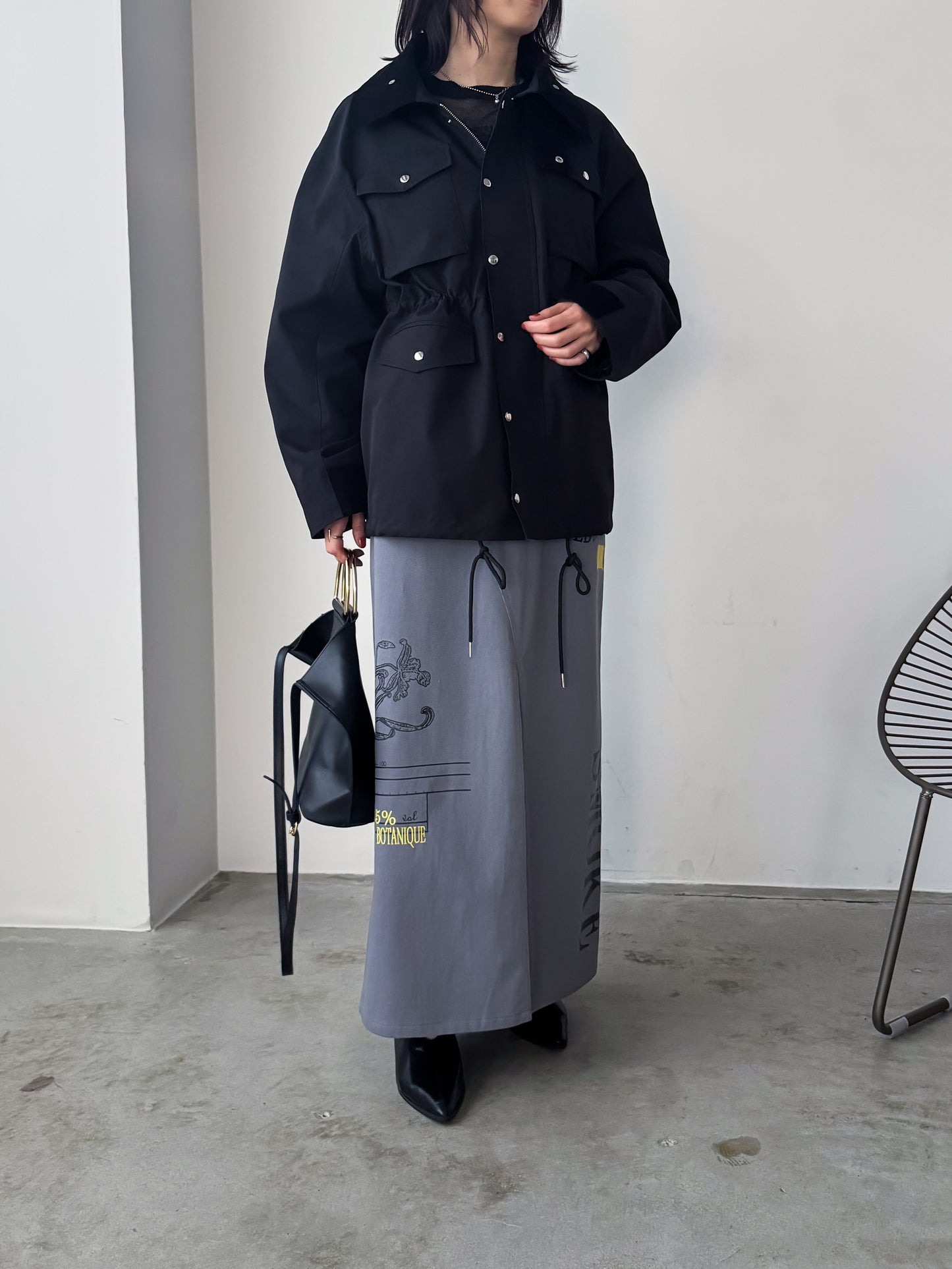 Pqran　【オリジナル図案】ウイスキープリント×刺繍スカート